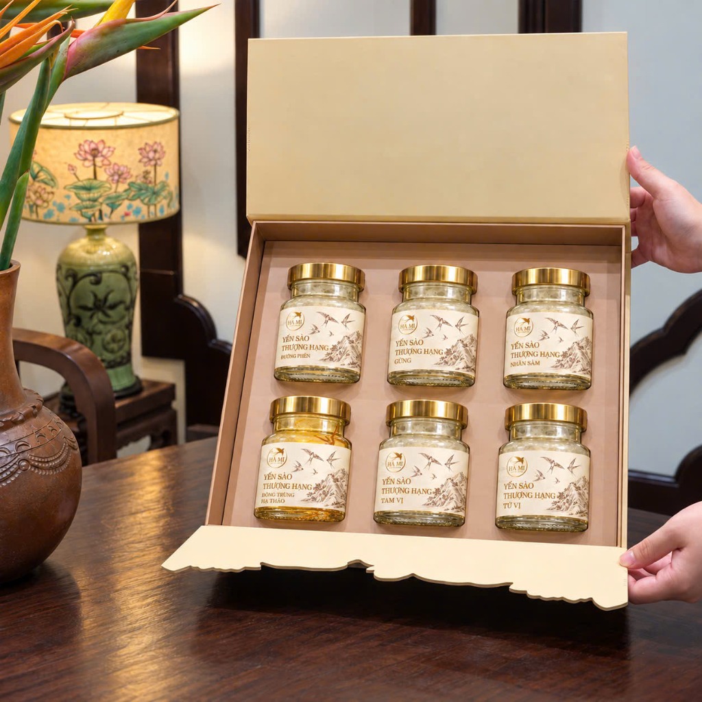 Set Quà Yến Sào Thượng Hạng 6 Vị (6 Hũ 75ml)